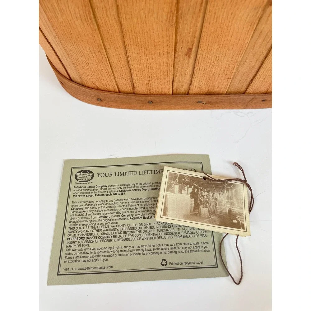 Peterboro Basket Co Picket Fence Limited Edition Wood‎ Basket USA SIGNED RARE